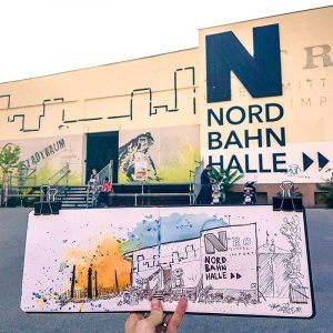 Sketch Bettina Wong Thailand Sketch Bettina Wong Nordbahnhalle, Wien